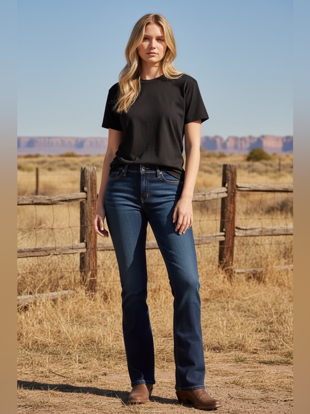 Wrangler Q-Baby Women’s Dark Blue Boot-Cut Jeans